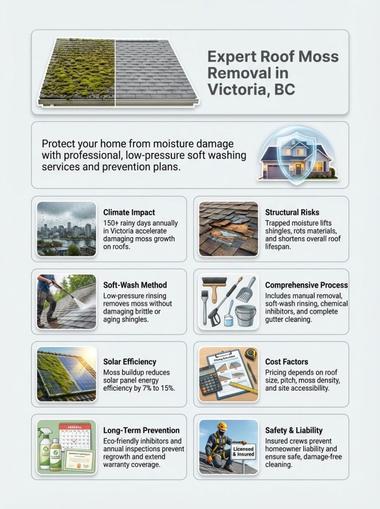 Roof Moss Removal In Victoria BC - Best Prices, Best Service